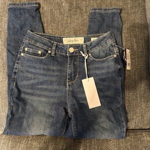 Indigo Rein Women's Curvy Blue Cropped Straight Leg Jeans 25x25